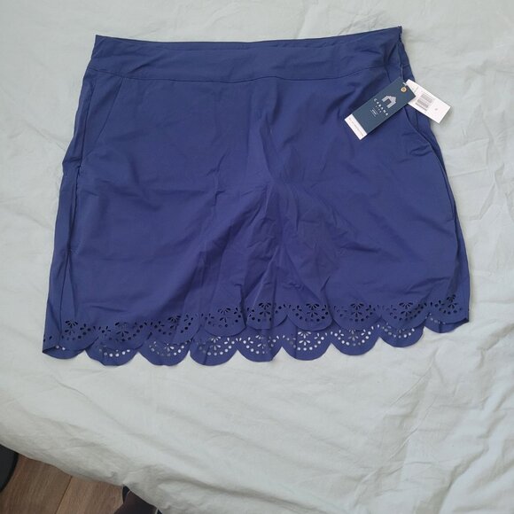 NEW CABANA LIFE Sport Navy Scallop Skort 15" - Picture 5 of 9